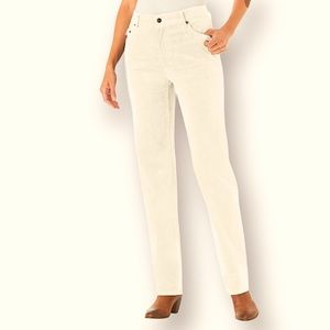 NINE WEST Corduroy Pants Vintage 90’s Ivory Straight Leg Size 8